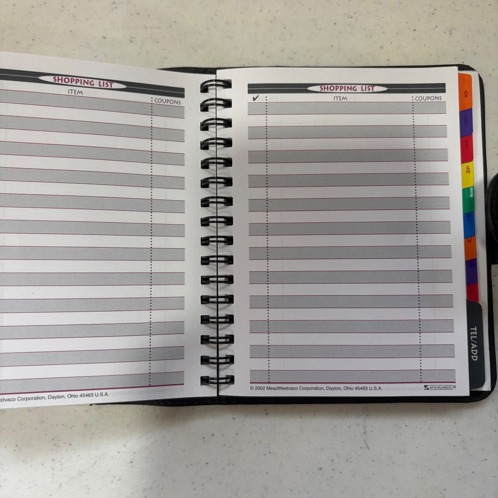NEW Mead Cambridge Fat Little Day Planner Undated Organizer Black Vintage 2001 - Picture 9 of 15
